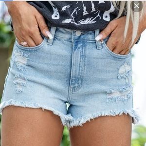 Just USA High Rise Destroyed Shorts
